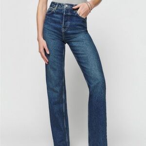 Reformation Cynthia High Rise Straight Long Jeans